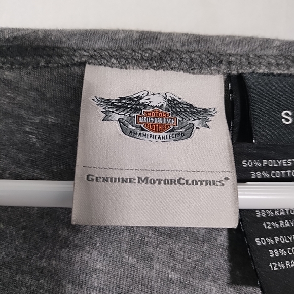 Harley Davidson Womens S Baseball Tee Shirt Top Eagle Graphic Stars Rhinestones - Picture 2 of 8